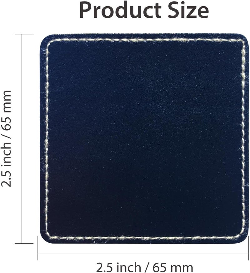 Twig Black Square Leatherette/Leather Patches/Sheets with Adhesive Iron-on Blank Laser Engraving/UV Printing/Baseball Hats/Truck Caps/Beanie/Fedora Heat Press Leather Sheets(30 Pieces-2.5 inch×2 inch) - Image 2